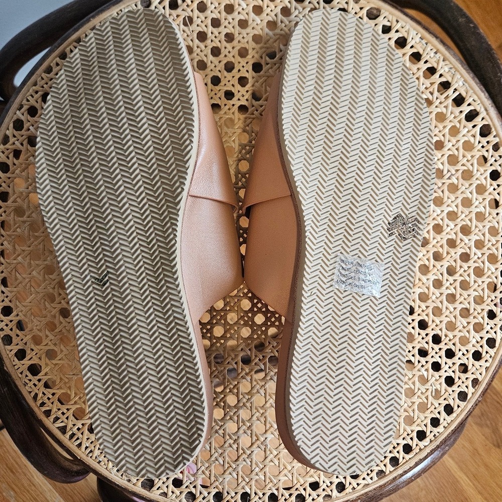 J Jill Tan Leather Slip On Sandals Crossband Comfort Slides Neutral Womens‎ 10 - Picture 4 of 7